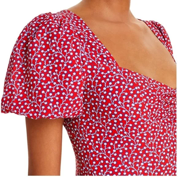 French Connection Elao Drape Puff Sleeve Dress Size 8 - EUC - Picture 5 of 11